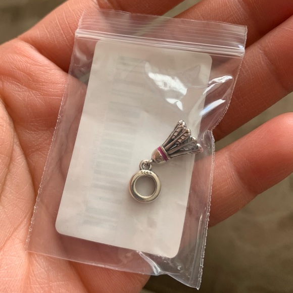 NWOT Badminton Birdie Dangle Charm Sterling Silver 925 - Picture 2 of 9